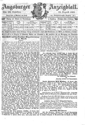 Augsburger Anzeigeblatt Samstag 29. August 1863