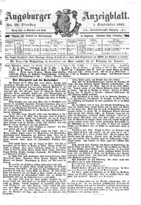 Augsburger Anzeigeblatt Dienstag 1. September 1863