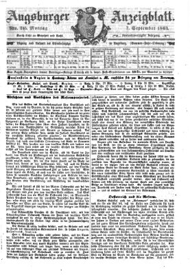 Augsburger Anzeigeblatt Montag 7. September 1863