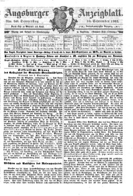 Augsburger Anzeigeblatt Donnerstag 10. September 1863