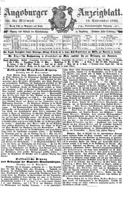 Augsburger Anzeigeblatt Mittwoch 16. September 1863