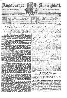 Augsburger Anzeigeblatt Donnerstag 17. September 1863