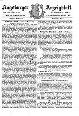 Augsburger Anzeigeblatt Sonntag 20. September 1863