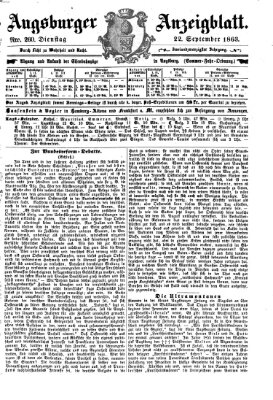 Augsburger Anzeigeblatt Dienstag 22. September 1863