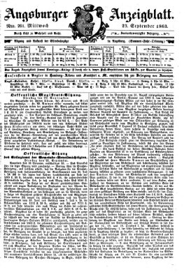 Augsburger Anzeigeblatt Mittwoch 23. September 1863