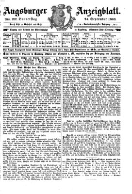 Augsburger Anzeigeblatt Donnerstag 24. September 1863