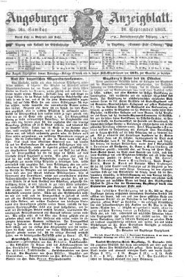 Augsburger Anzeigeblatt Samstag 26. September 1863