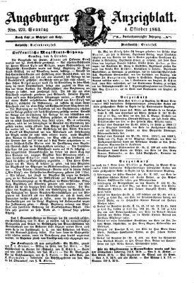 Augsburger Anzeigeblatt Sonntag 4. Oktober 1863