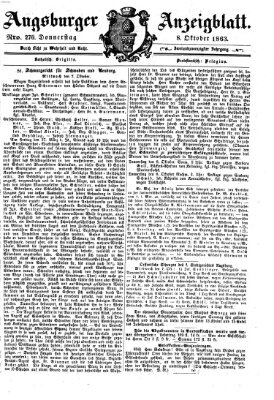 Augsburger Anzeigeblatt Donnerstag 8. Oktober 1863