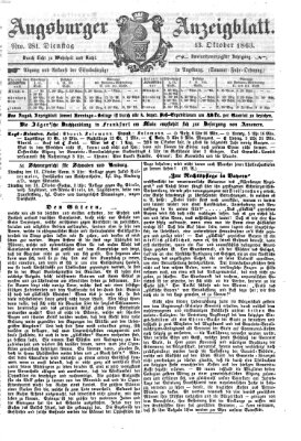 Augsburger Anzeigeblatt Dienstag 13. Oktober 1863