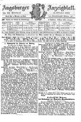 Augsburger Anzeigeblatt Mittwoch 14. Oktober 1863