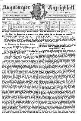 Augsburger Anzeigeblatt Donnerstag 15. Oktober 1863