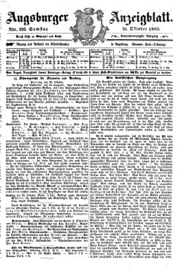 Augsburger Anzeigeblatt Samstag 24. Oktober 1863