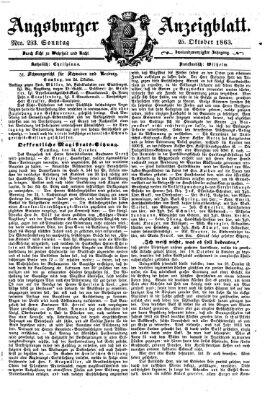 Augsburger Anzeigeblatt Sonntag 25. Oktober 1863