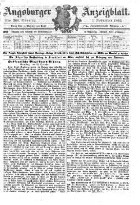 Augsburger Anzeigeblatt Sonntag 1. November 1863