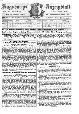 Augsburger Anzeigeblatt Mittwoch 4. November 1863