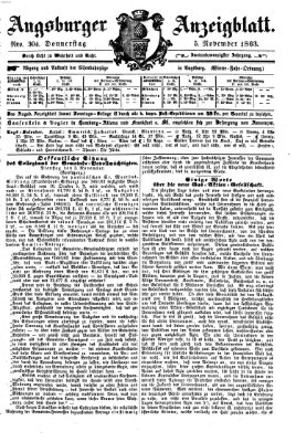 Augsburger Anzeigeblatt Donnerstag 5. November 1863