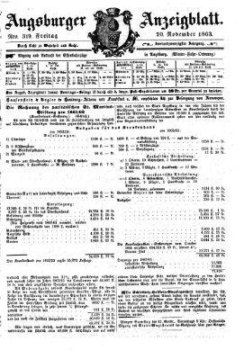 Augsburger Anzeigeblatt Freitag 20. November 1863