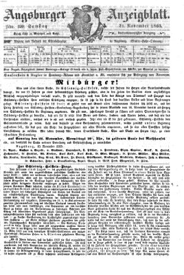 Augsburger Anzeigeblatt Samstag 21. November 1863