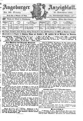 Augsburger Anzeigeblatt Montag 30. November 1863