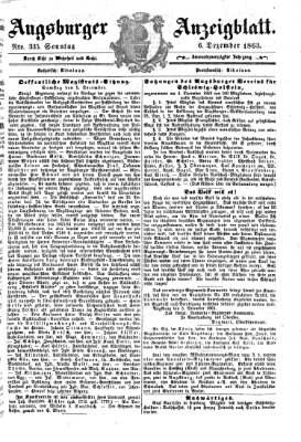 Augsburger Anzeigeblatt Sonntag 6. Dezember 1863