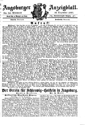 Augsburger Anzeigeblatt Mittwoch 16. Dezember 1863