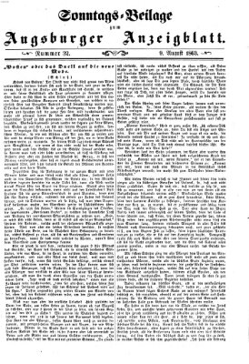 Augsburger Anzeigeblatt Sonntag 9. August 1863