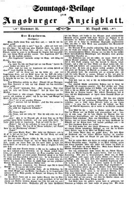 Augsburger Anzeigeblatt Sonntag 30. August 1863