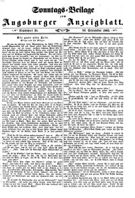 Augsburger Anzeigeblatt Sonntag 20. September 1863