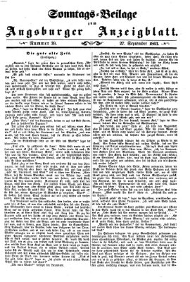 Augsburger Anzeigeblatt Sonntag 27. September 1863