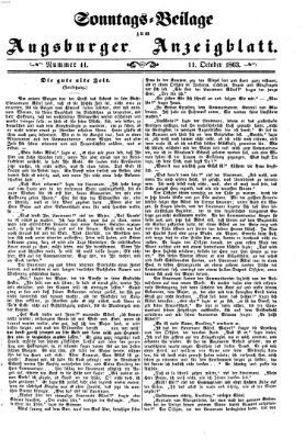 Augsburger Anzeigeblatt Sonntag 11. Oktober 1863