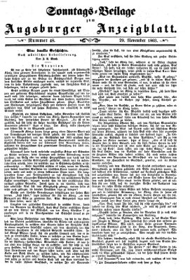 Augsburger Anzeigeblatt Sonntag 29. November 1863