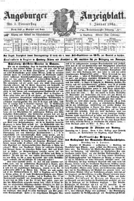 Augsburger Anzeigeblatt Donnerstag 7. Januar 1864