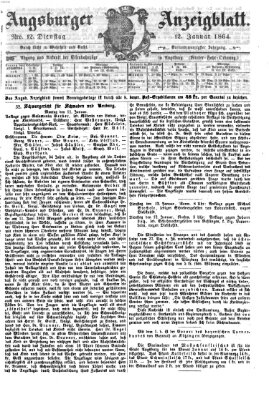 Augsburger Anzeigeblatt Dienstag 12. Januar 1864