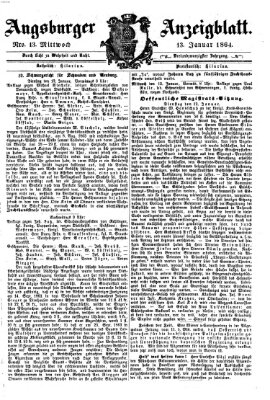 Augsburger Anzeigeblatt Mittwoch 13. Januar 1864