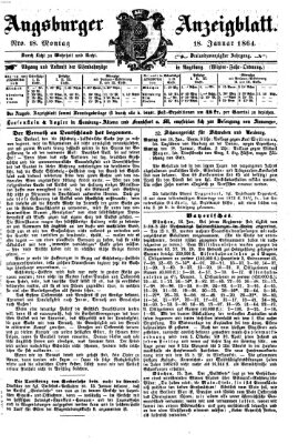 Augsburger Anzeigeblatt Montag 18. Januar 1864