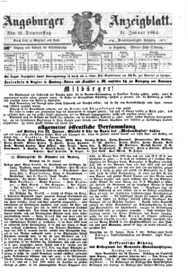 Augsburger Anzeigeblatt Donnerstag 21. Januar 1864