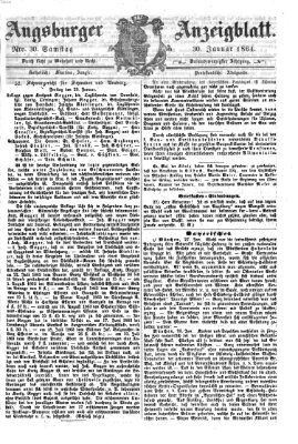 Augsburger Anzeigeblatt Samstag 30. Januar 1864