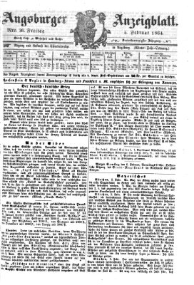 Augsburger Anzeigeblatt Freitag 5. Februar 1864