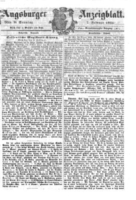 Augsburger Anzeigeblatt Sonntag 7. Februar 1864