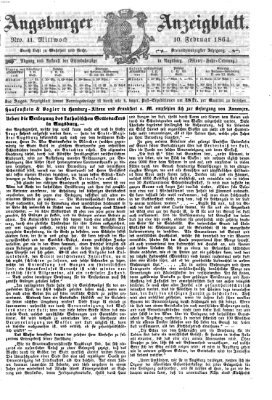 Augsburger Anzeigeblatt Mittwoch 10. Februar 1864