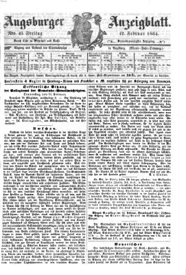 Augsburger Anzeigeblatt Freitag 12. Februar 1864