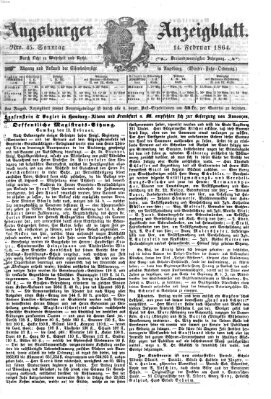 Augsburger Anzeigeblatt Sonntag 14. Februar 1864