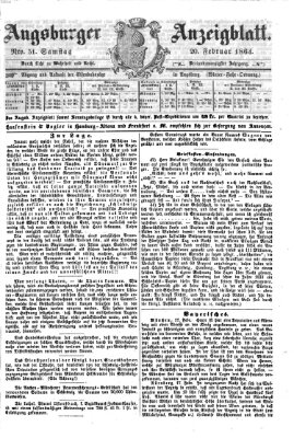 Augsburger Anzeigeblatt Samstag 20. Februar 1864