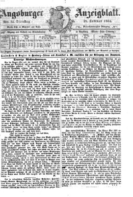 Augsburger Anzeigeblatt Dienstag 23. Februar 1864