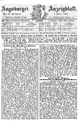 Augsburger Anzeigeblatt Mittwoch 2. März 1864