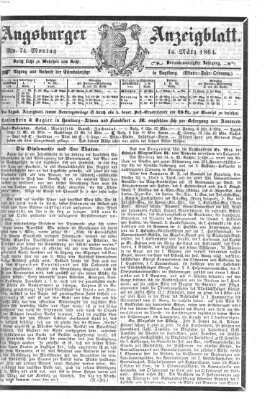 Augsburger Anzeigeblatt Montag 14. März 1864