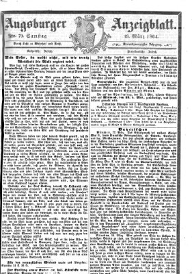 Augsburger Anzeigeblatt Samstag 19. März 1864