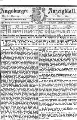 Augsburger Anzeigeblatt Montag 21. März 1864