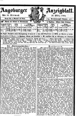 Augsburger Anzeigeblatt Mittwoch 23. März 1864